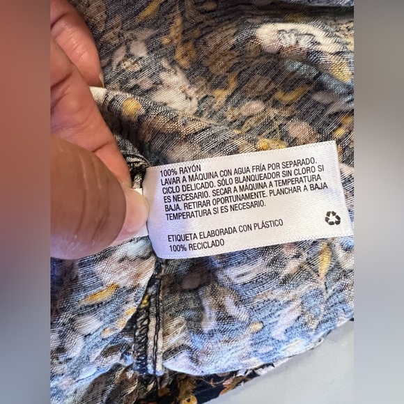 KNOX ROSE Black Print Smocked Long Sleeve Tie Neck BOHO Hippie Blouse - XL - Picture 16 of 16